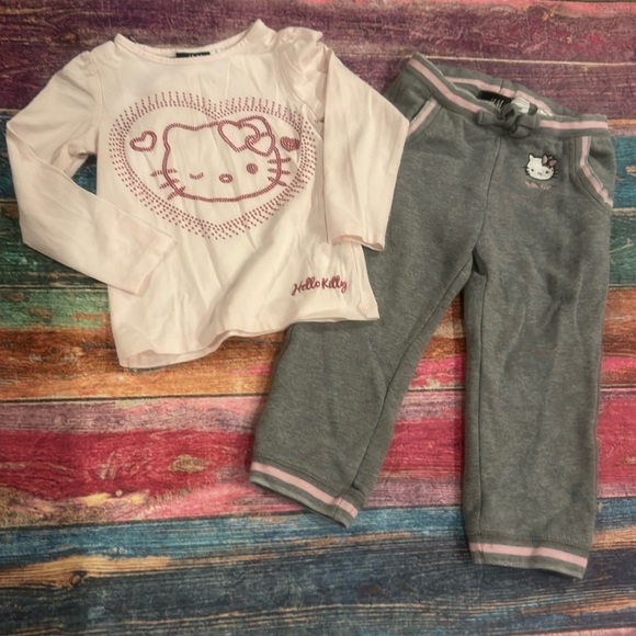H&M Other - Hello Kitty long sleeve tee (1-2yr) and sweatpants (1.5-2yr)